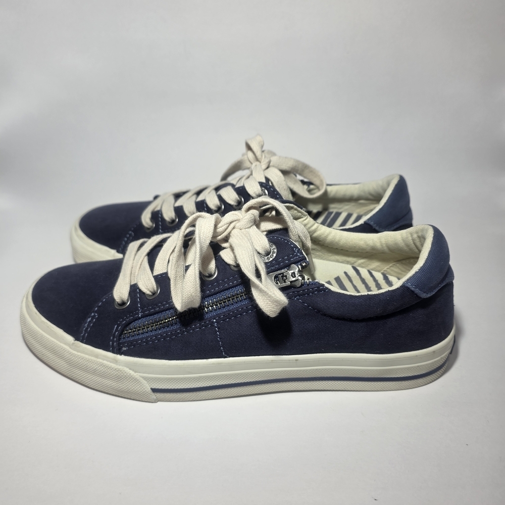 Taos Canvas Sneakers Women's 7 Navy Lace Up Comfort Shoes Casual Walking - Picture 5 of 7